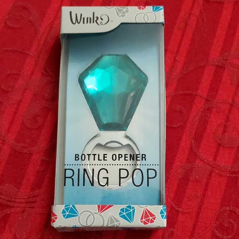 Wink Teal Gem Ring Pop Bottle Opener